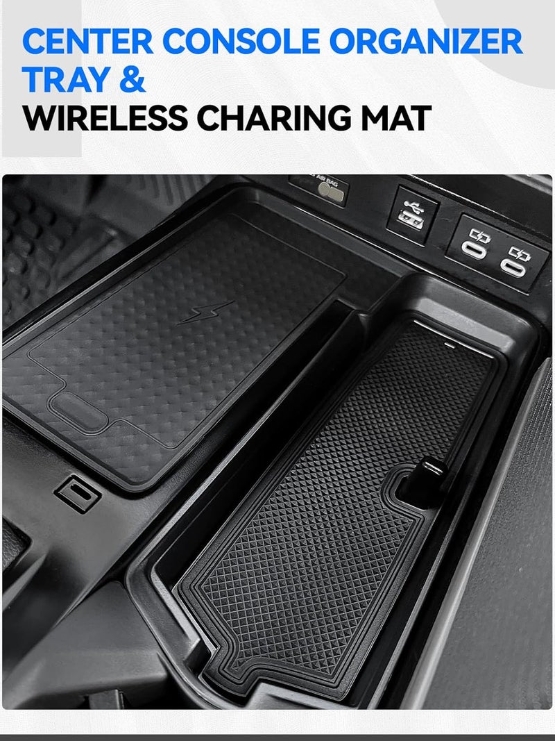 ELECFRESH 4PCS Center Console Organizer Tray for 2025 2026 Toyota Camry Accessories, Armrest Storage Box, Cup Holder, Wireless Charging Mat for Toyota Camry - Image 3
